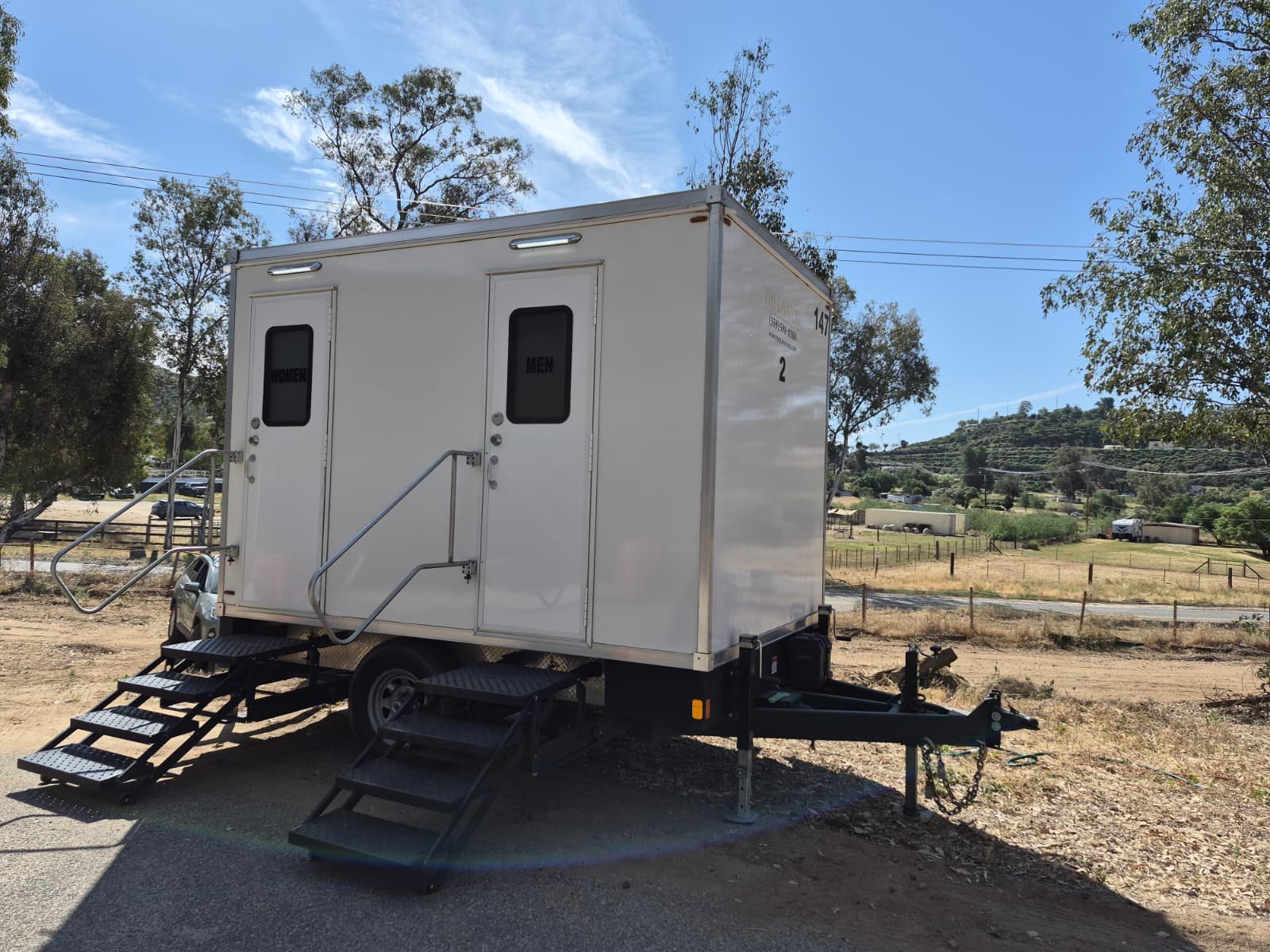 2 station restroom trailer delivered around Arizona
