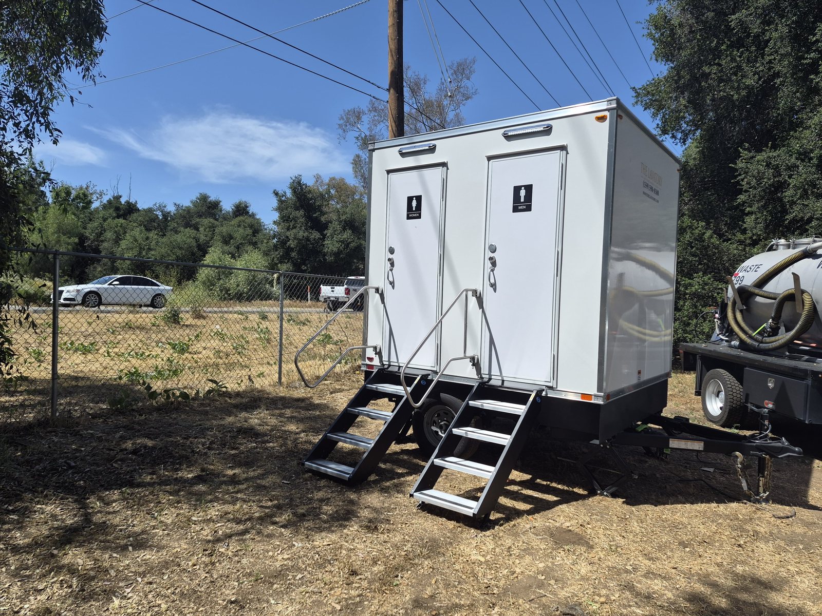 Photo of our 2 station restroom trailer offered near Oregon