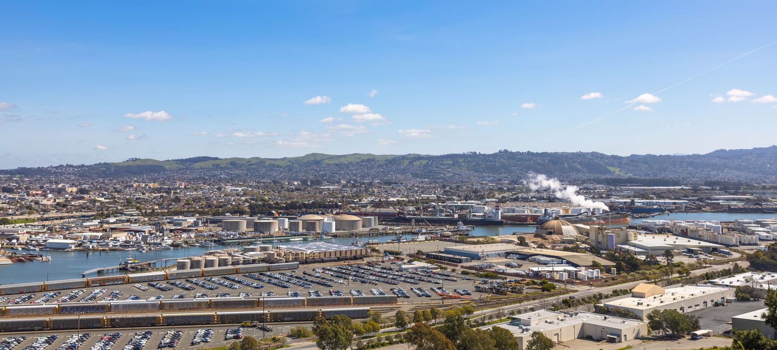 Industrial buildings along the South Bay