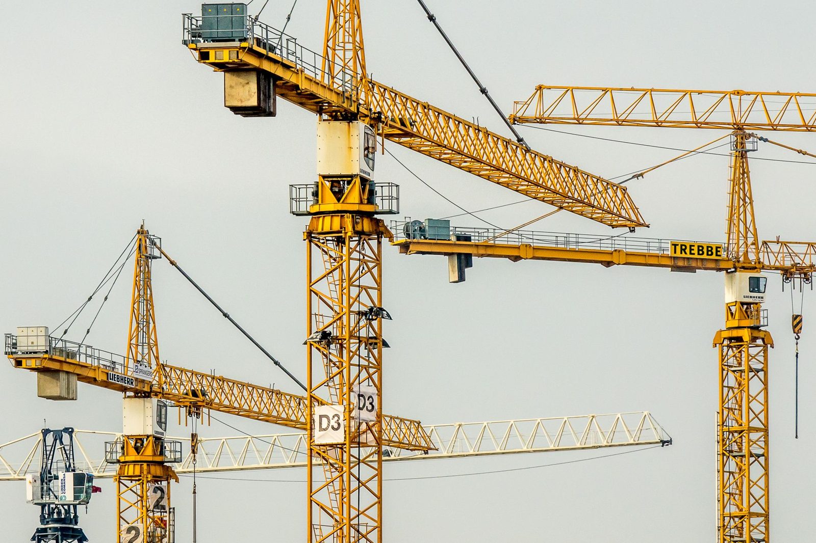 Tower cranes over a construction site