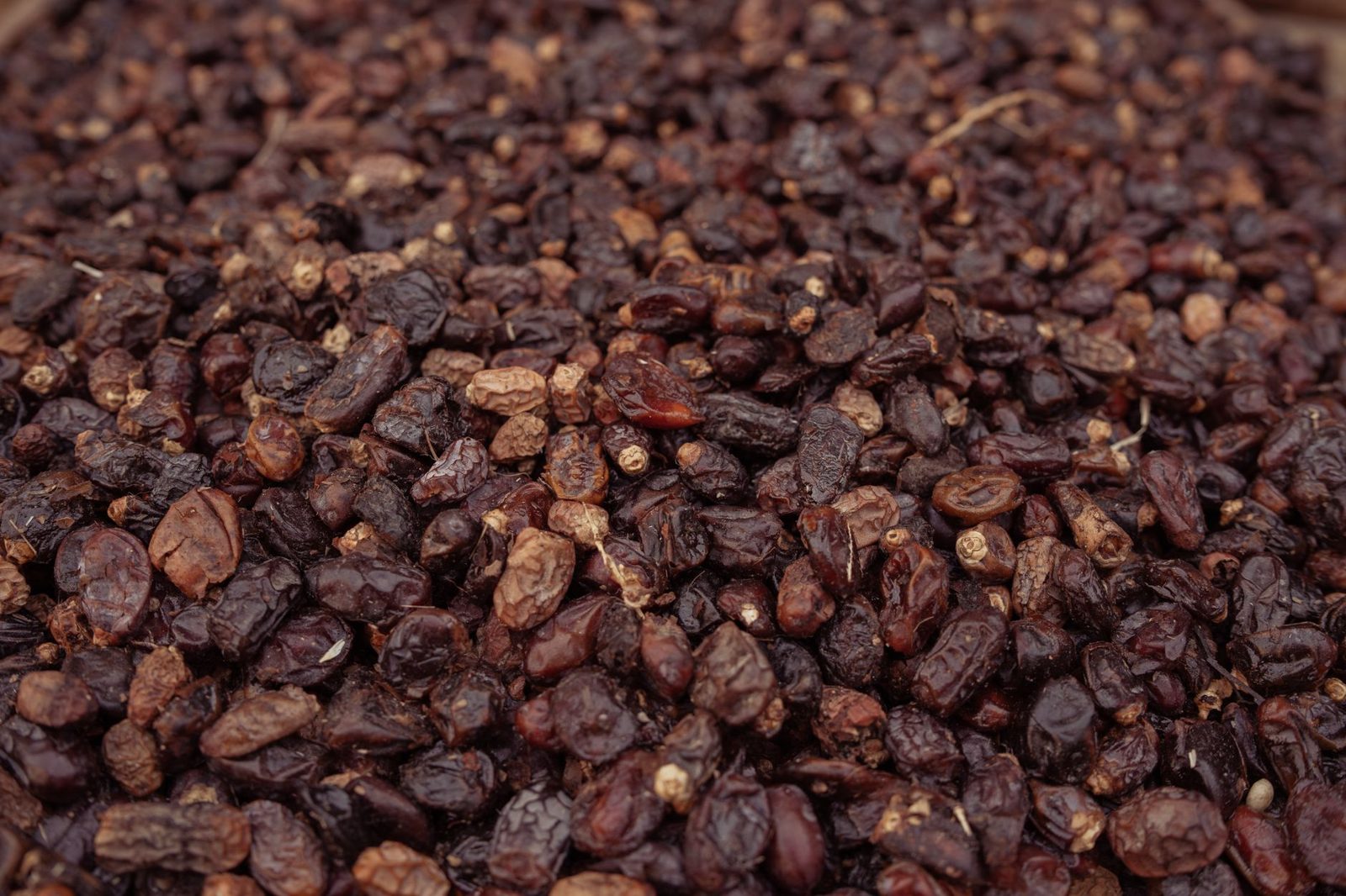 Dried raisins close up
