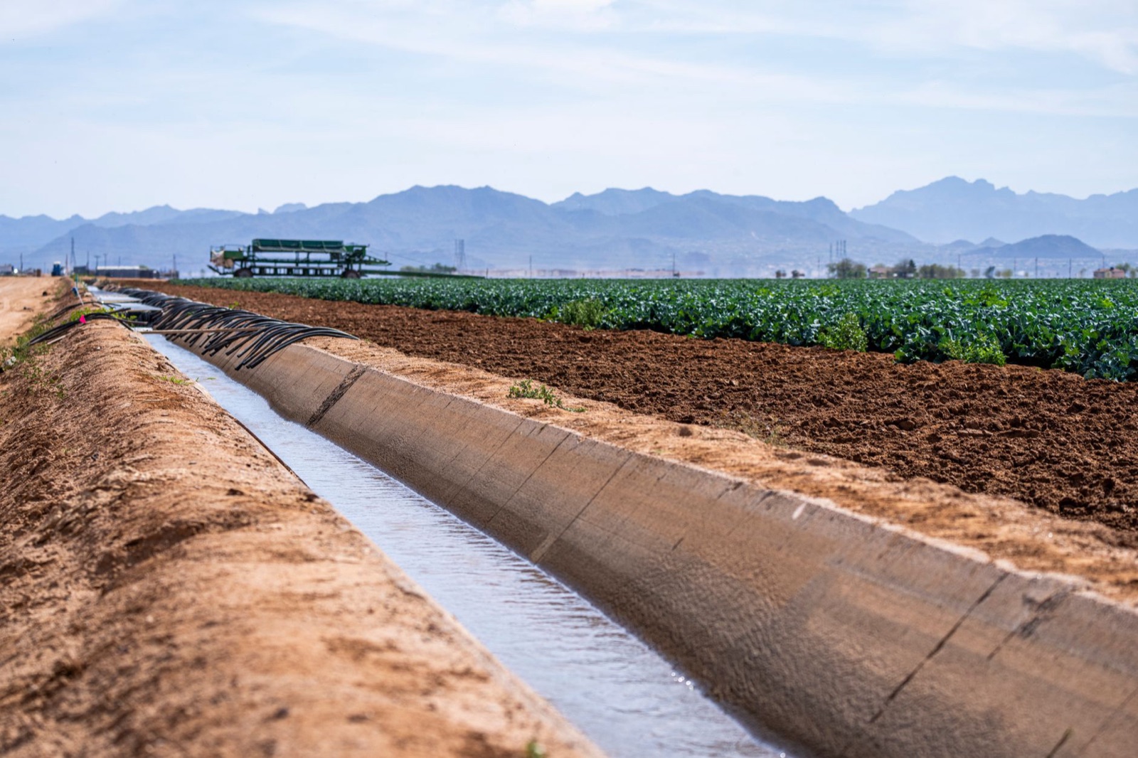 Farm fields and open desert near Fallon, Nevada under a wide sky